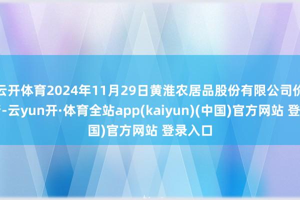 云开体育2024年11月29日黄淮农居品股份有限公司价钱行情-云yun开·体育全站app(kaiyun)(中国)官方网站 登录入口