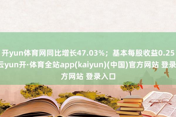 开yun体育网同比增长47.03%；基本每股收益0.25元-云yun开·体育全站app(kaiyun)(中国)官方网站 登录入口